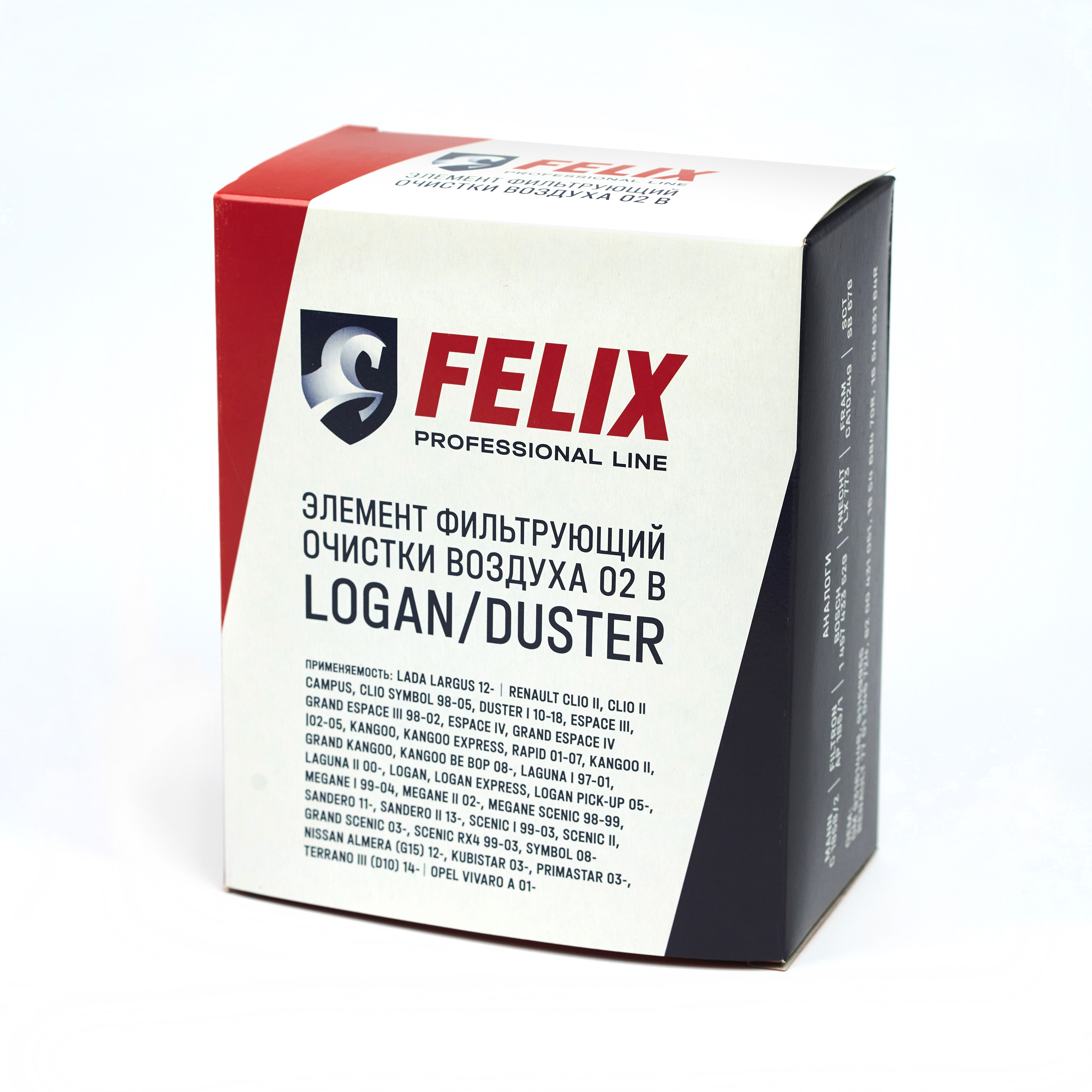 Фильтр Felix 02 В LOGAN/DUSTER (уп.12) фильтр воздушный