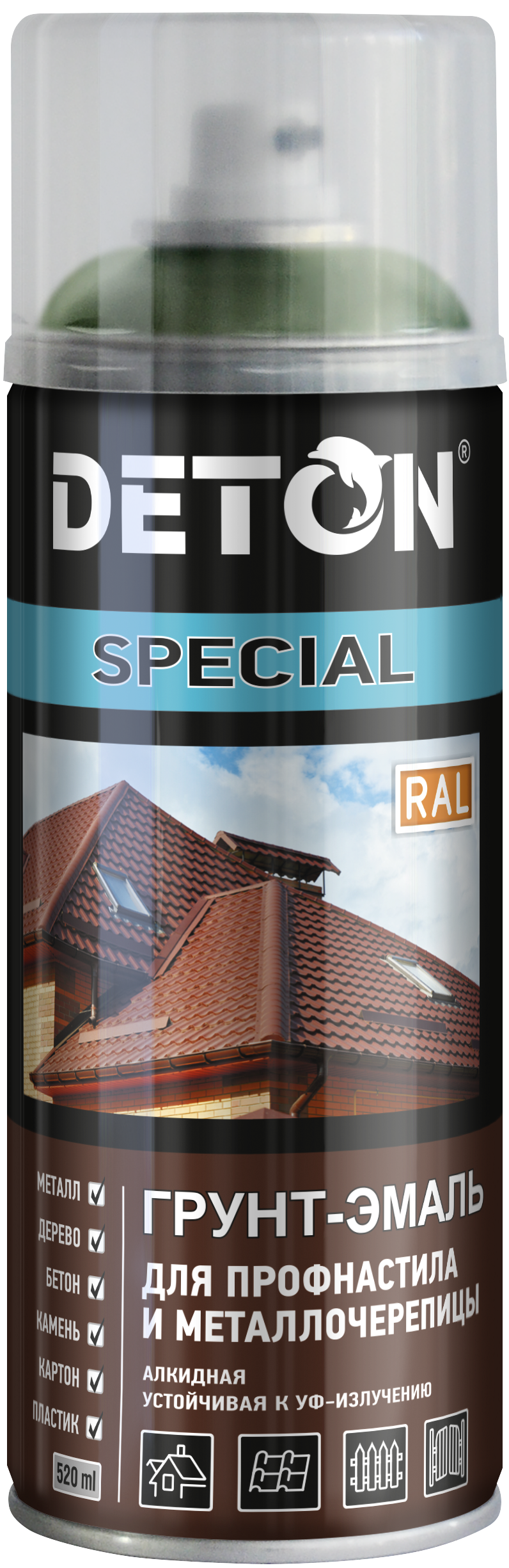 Deton RAL 6005 Зелёный мох (металлочерепица) (уп.12)