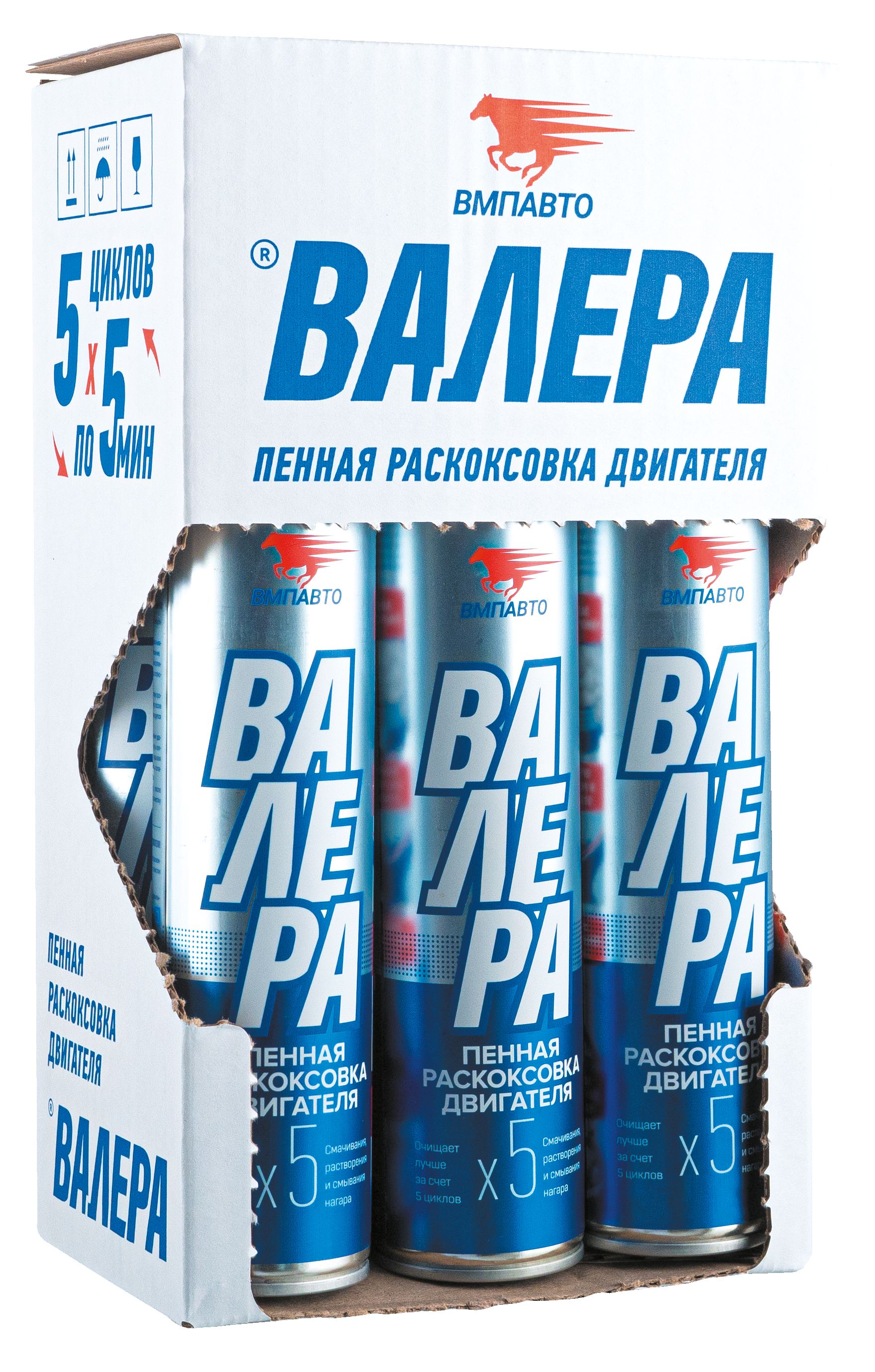 Пенная раскоксовка двигателя ВАЛЕРА, 400 мл аэрозоль (6шт. в упак)