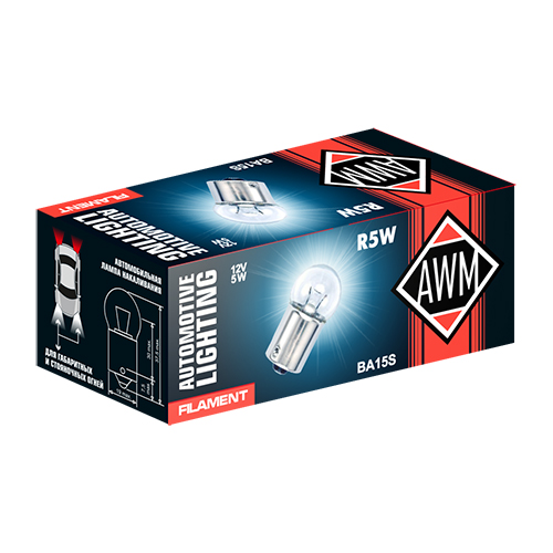 Лампа накаливания AWM R5W 12V 5W (BA15S)(уп.100)