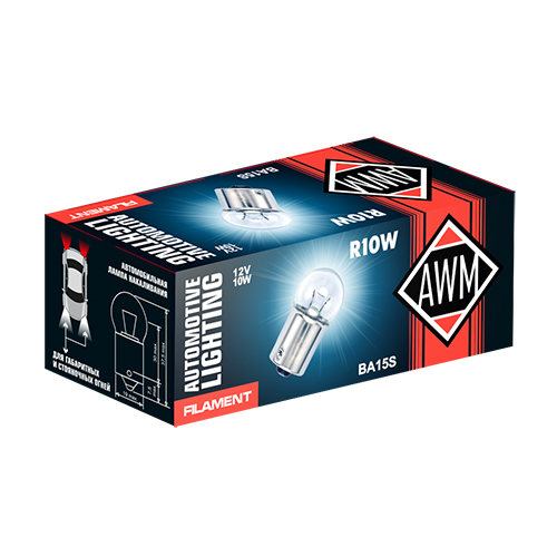 Лампа накаливания AWM R10W 24V 10W (BA15S) (уп.2000)