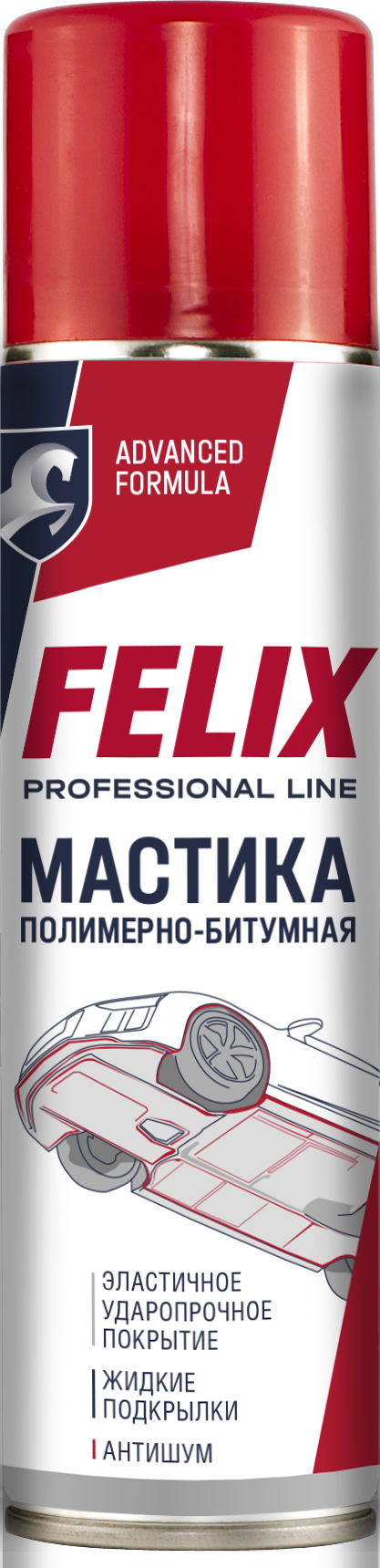 Мастика полимерно-битумная, аэрозоль, 650млFELIX(уп.12)