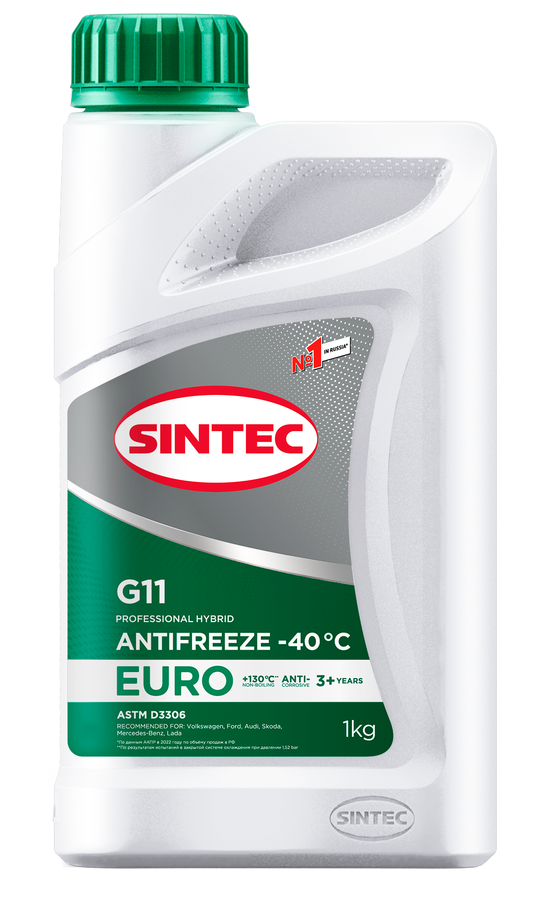 Sintec ANTIFREEZE EURO G11 (-40) зеленый 1кг. (уп.12) антифриз