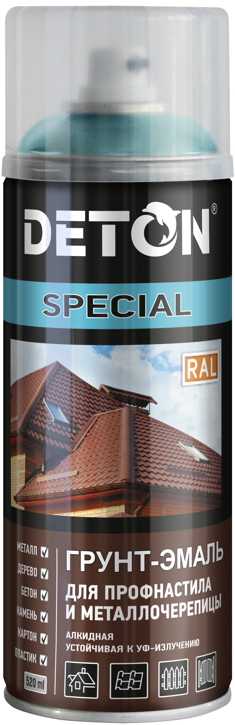 Deton RAL 5021 Водянисто синий (металлочерепица) (уп.6)