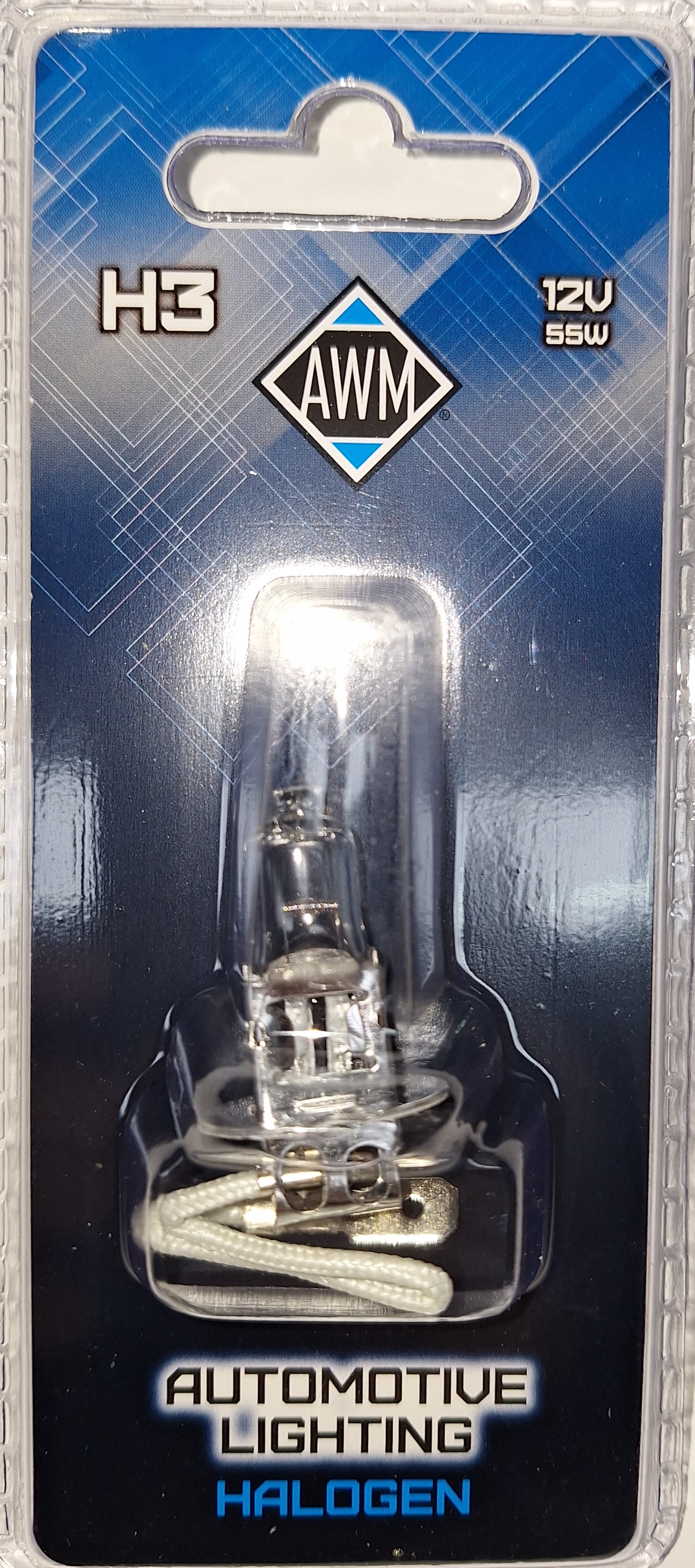 Лампа галогенная  AWM H3 12V 55 W (PK22S) блист. (уп.200)