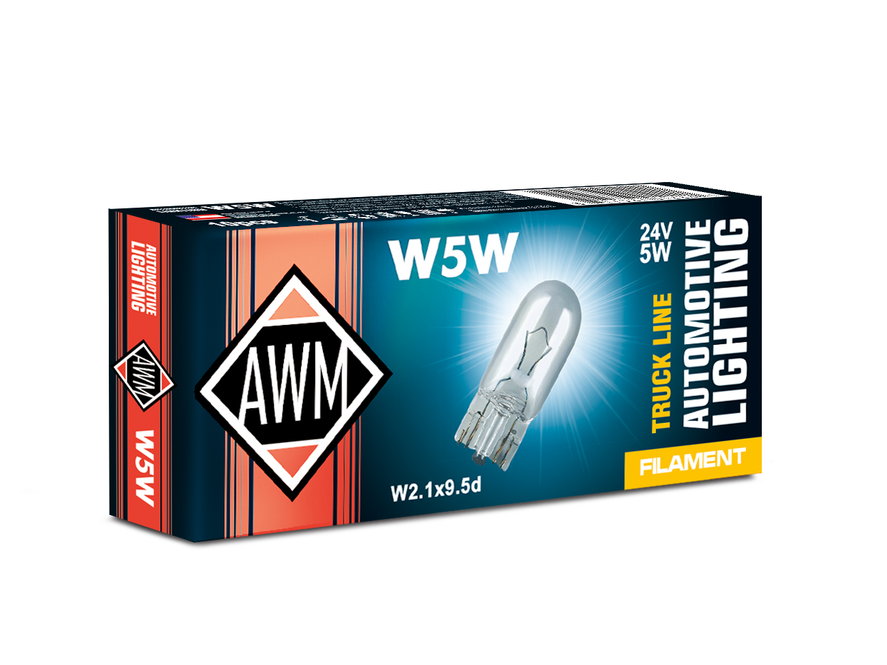Лампа накаливания AWM W5W 24V 5W (W2.1x9,5d) (уп.300)